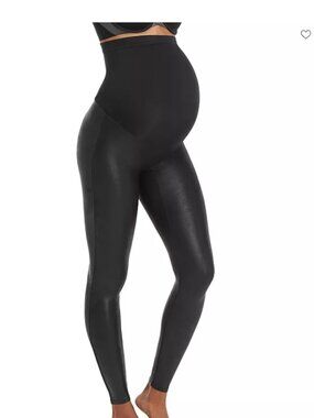 SPANX® Mama Maternity Faux Leather Leggings- Size Small